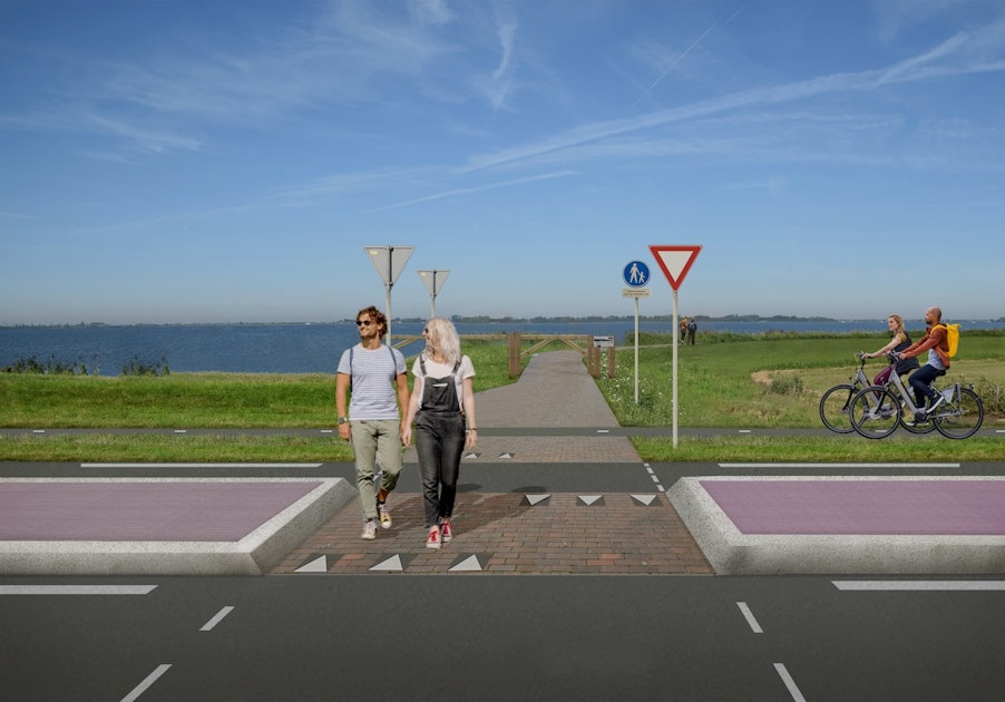 Nieuwe veilige oversteek bij wandelpad om Marken